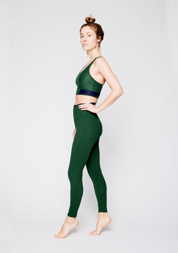 The High Waist Pilates Legging - Nappa Green